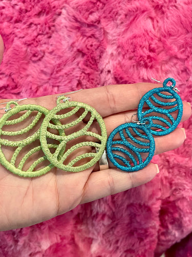 Undulating FSL Earrings - In the Hoop Freestanding Lace Earrings