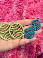 Undulating FSL Earrings - In the Hoop Freestanding Lace Earrings