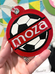 Split Soccer Ball BLANK Applique Bag Tag OR Ornament for 4x4 hoops