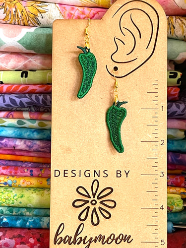 Hot Peppers FSL Earrings - In the Hoop Freestanding Lace Earrings