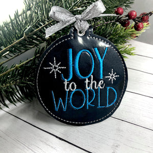 Joy to the World Christmas Ornament for 4x4 hoops