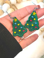 Boucles d’oreilles FSL pour arbre de Noël - Boucles d’oreilles en dentelle autoportantes In the Hoop