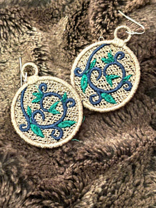 Boucles d’oreilles Vines FSL - Boucles d’oreilles en dentelle autoportantes In the Hoop