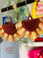 Dedication Fan Freestanding Lace Fringe Earrings embroidery design