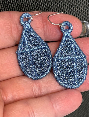 Offset Cross FSL Earrings - In the Hoop Freestanding Lace Earrings