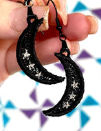 Pendientes Tiny Moon Twinkle Twinkle Little Star FSL - Pendientes de encaje independientes en el aro