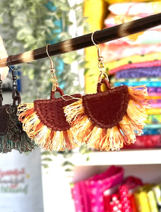 Dedication Fan Freestanding Lace Fringe Earrings embroidery design