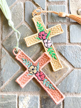 Easter Spray Cross Freestanding Lace Bookmark for 4x4 hoops - In the Hoop Machine Embroidery Design File