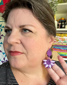 Sunflower FSL Earrings - In the Hoop Freestanding Lace Earrings
