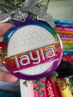 Split Golf Ball BLANK Applique Bag Tag OR Ornament for 4x4 hoops