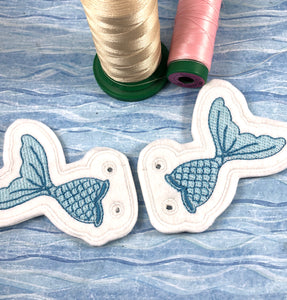 Diseño de bordado de alas de zapato de colas de sirena