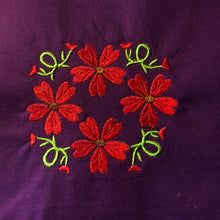 Diseño de bordado floral 4x4 de geranios