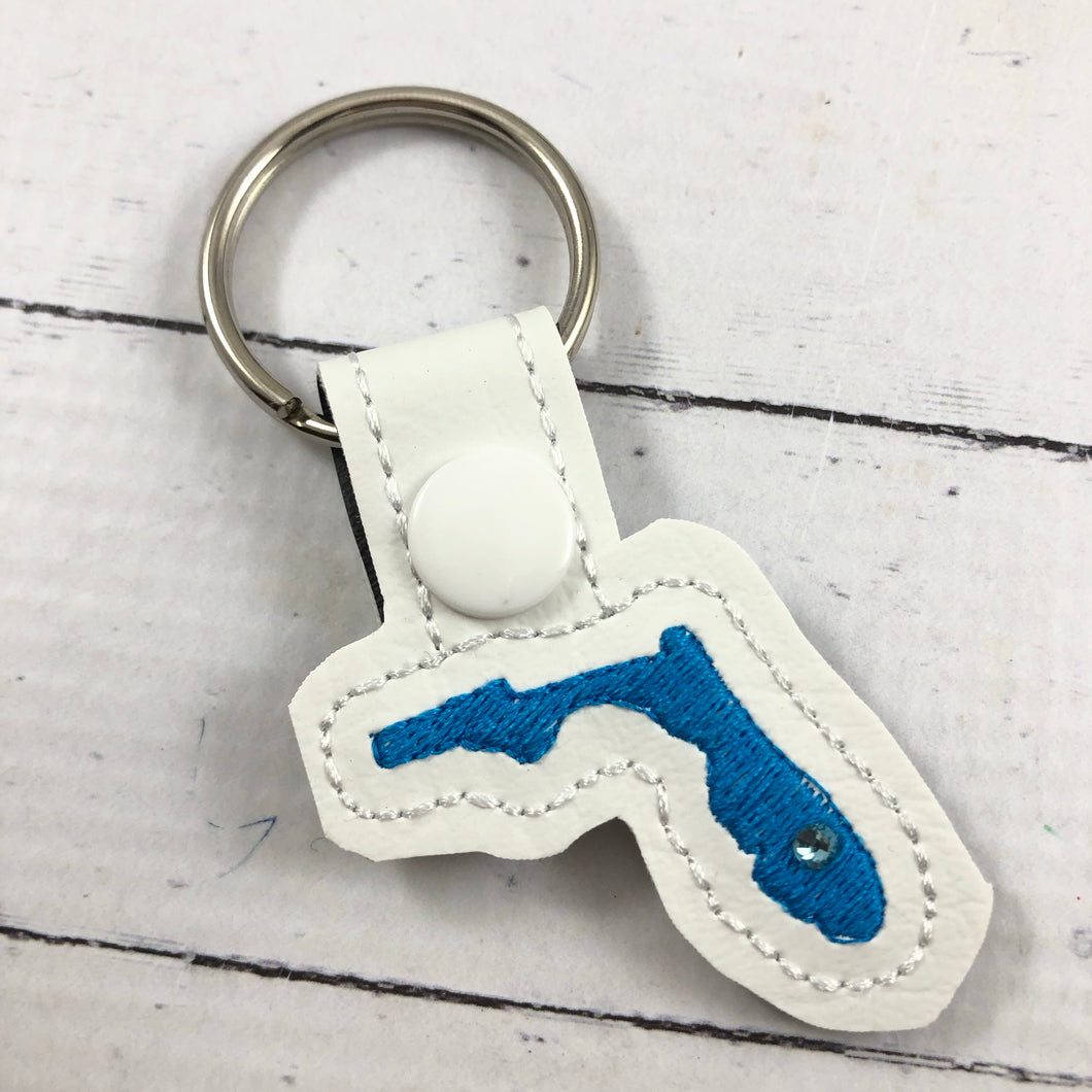 Tiny Florida snap tab In The Hoop embroidery design