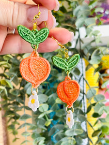 Pendientes Peachy Dangles FSL - Pendientes de encaje independientes en el aro