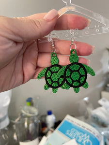 Sea Turtle FSL Earrings - In the Hoop Freestanding Lace Earrings