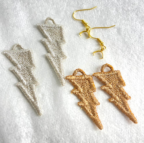 Lightning FSL Earrings - In the Hoop Freestanding Lace Earrings