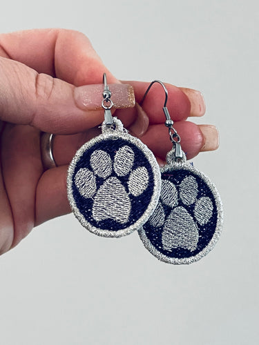 Boucles d’oreilles Paw Print Rounds FSL - Boucles d’oreilles en dentelle autoportantes In the Hoop