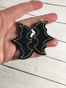 Bat Earrings embroidery design