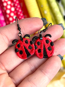 FSL Ladybug Earrings - In the Hoop Freestanding Lace Earrings