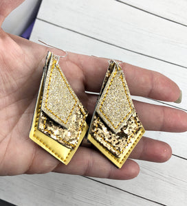 Diseño de bordado de pendientes Diamond Drops con SVG extra