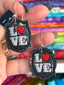 Love Earrings embroidery design