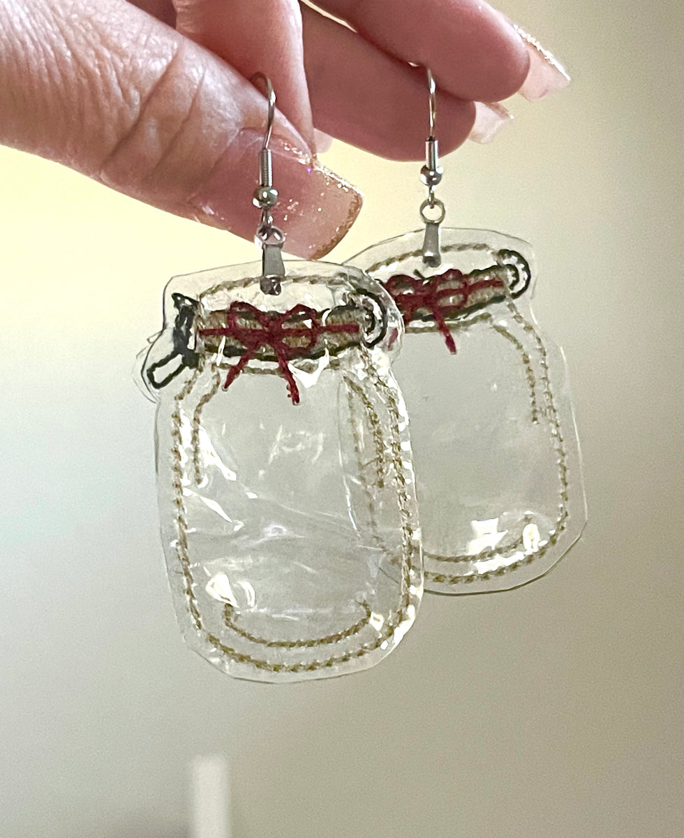Mason Jar Earrings Set for Clear Vinyl Three styles PLUS bonus FSL l