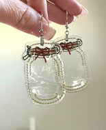 Mason Jar Earrings Set for Clear Vinyl - Three styles PLUS bonus FSL lace fireflies