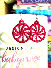 Peppermint Candy Rounds FSL Earrings - In the Hoop Freestanding Lace Earrings