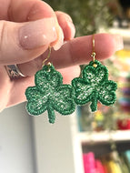 Boucles d’oreilles FSL Three Leaf Clover - Boucles d’oreilles en dentelle autoportantes In the Hoop