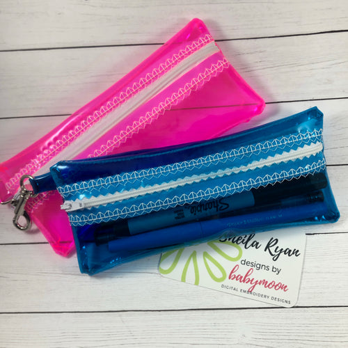 Clear Skinny Jelly Bag Zipper Pouch 5x7 and 6x10