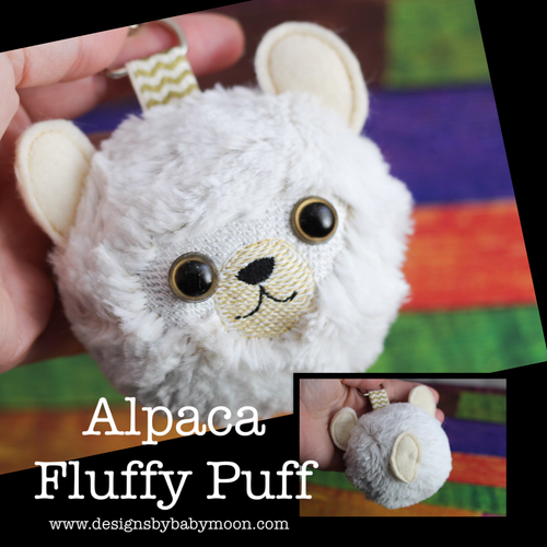 Lama ou alpaga Fluffy Puff - Dans le motif de broderie cerceau