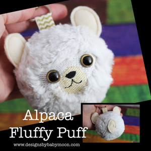 Lama ou alpaga Fluffy Puff - Dans le motif de broderie cerceau