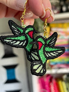 Hummingbird FSL Earrings - In the Hoop Freestanding Lace Earrings