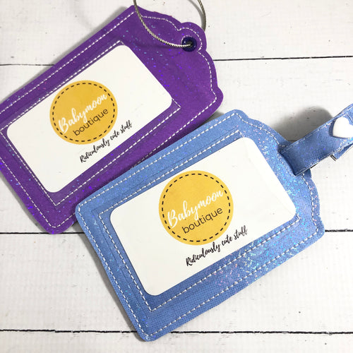 Fancy Luggage Tag - Two Styles - Eyelet and Strap for 5x7 hoops