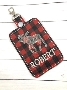 Moose Double Sided Luggage Tag Design for 5x7 Hoops