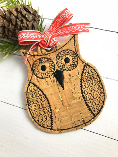 Ornement de Noël Groovy Owl pour cerceaux 4x4