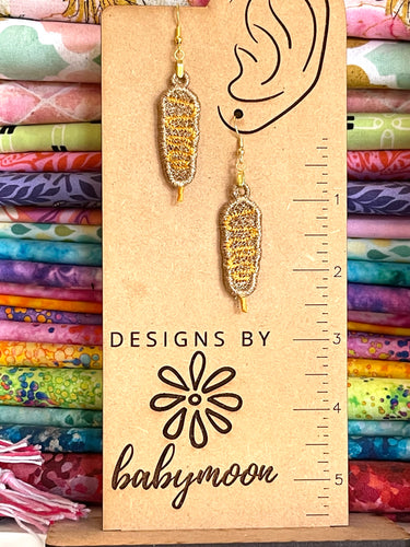 Boucles d’oreilles Corn Dog FSL - Boucles d’oreilles en dentelle autoportantes In the Hoop