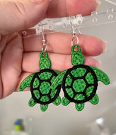 Sea Turtle FSL Earrings - In the Hoop Freestanding Lace Earrings