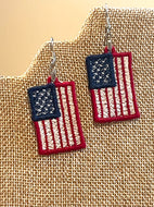 Tiny American Flag FSL Earrings - In the Hoop Freestanding Lace Earrings