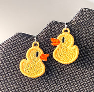 Boucles d’oreilles Rubber Ducky FSL - Boucles d’oreilles en dentelle autoportantes In the Hoop