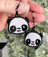 Boucles d’oreilles Panda Face FSL - Conception de boucles d’oreilles en dentelle autoportantes dans le cerceau pour la broderie machine