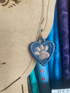 Boucles d’oreilles Paw Print Heart FSL - Boucles d’oreilles en dentelle autoportantes In the Hoop