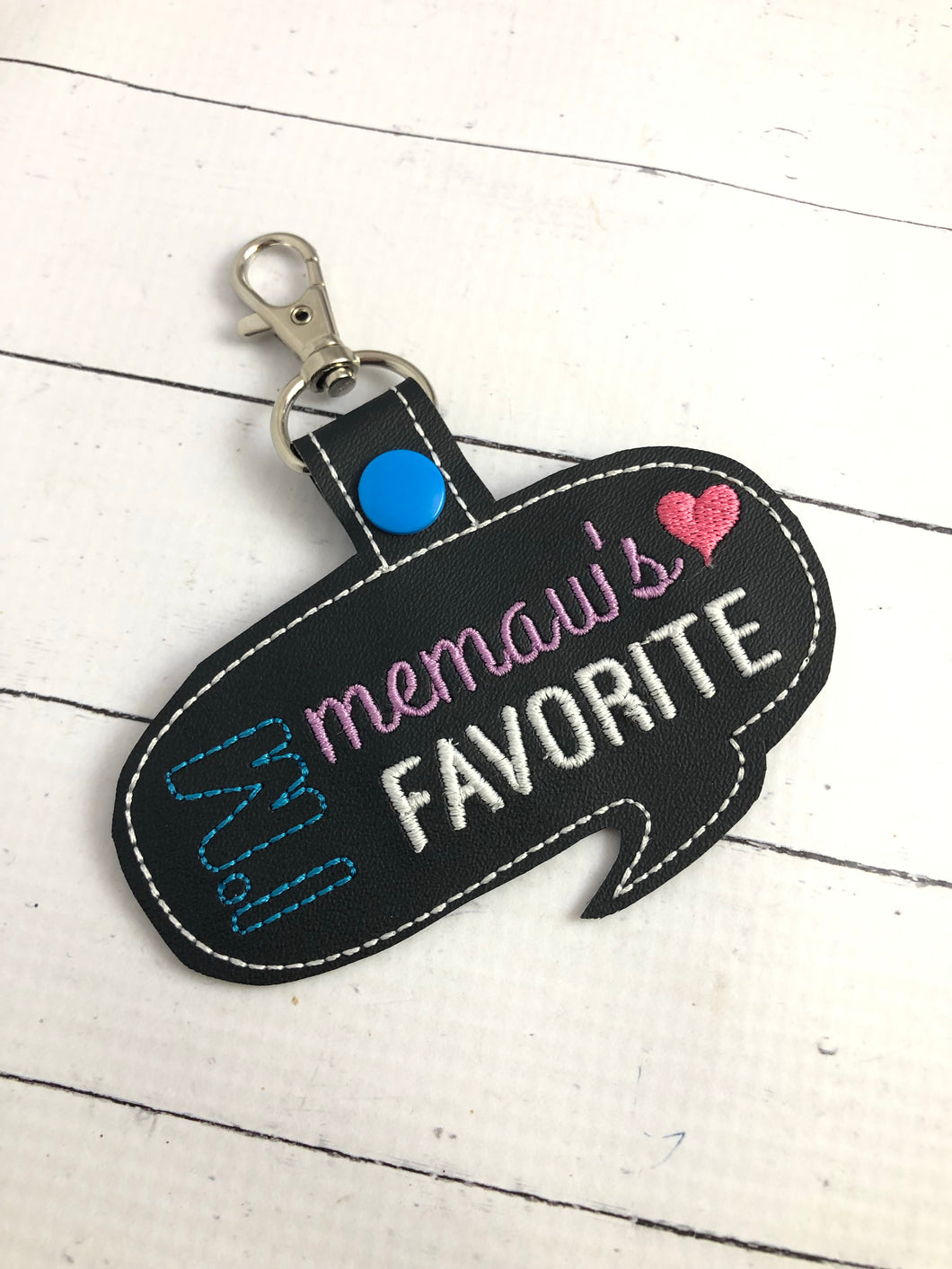 Memaw’s  Favorite snap tab embroidery design