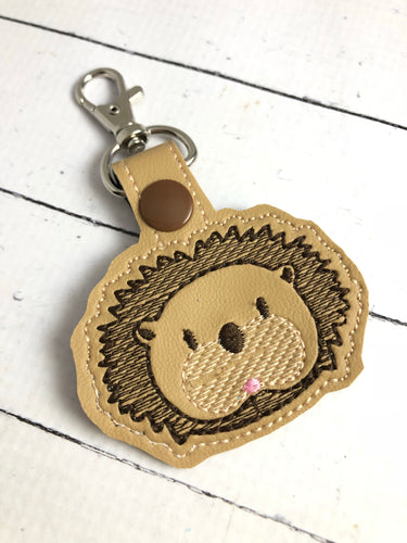 Hedgehog snap tab In the Hoop embroidery design