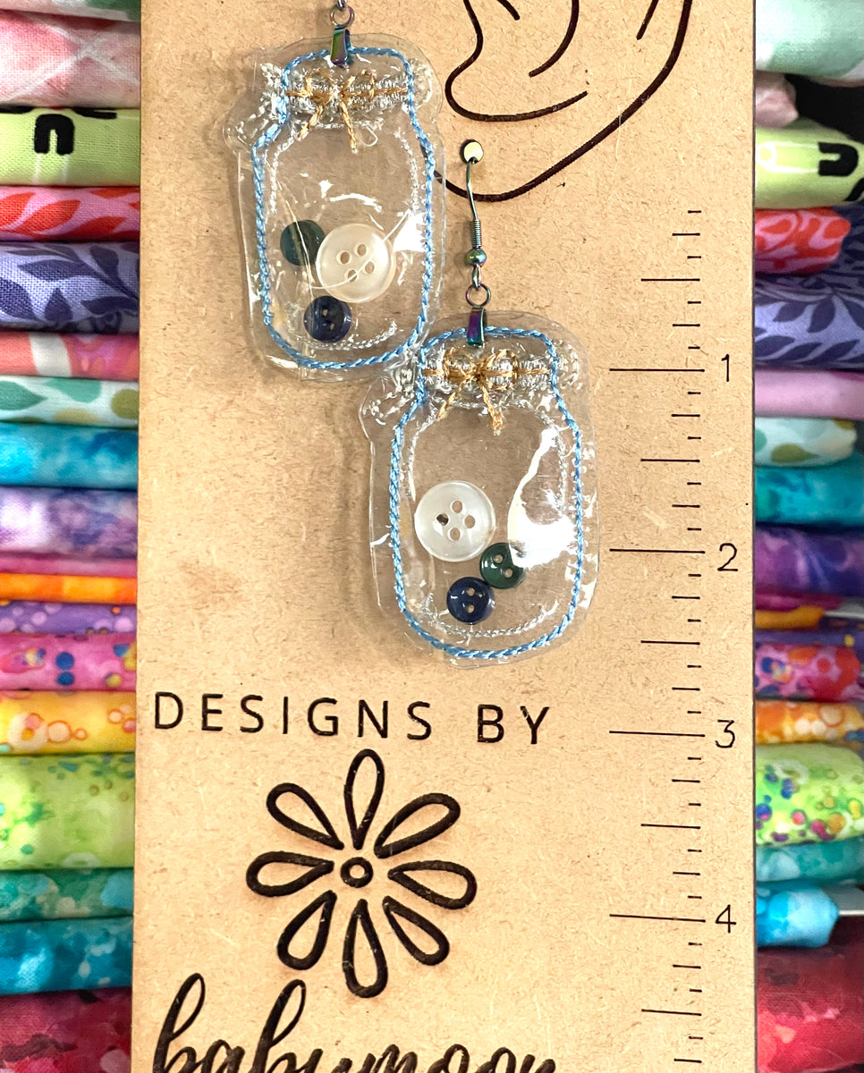 Mason Jar Earrings Set for Clear Vinyl Three styles PLUS bonus FSL l