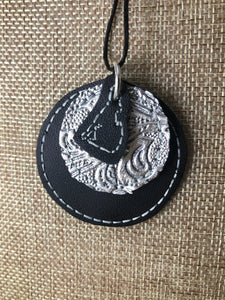 Howling Wolf and Full Moon Earrings and Pendant embroidery design for Vinyl and Leather
