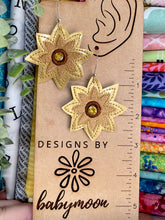 Sunflower Crystal Rivet Earrings - Two sizes for 4x4 hoops