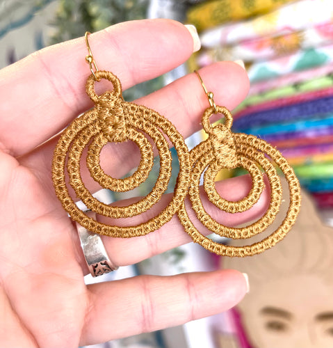 Concentric FSL Earrings - In the Hoop Freestanding Lace Earrings