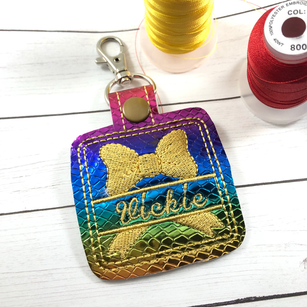 Personalized Bow Bag Tag for 4x4 hoops