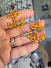 Anchor FSL Earrings - Freestanding Lace Earring Design - In the Hoop Embroidery Project